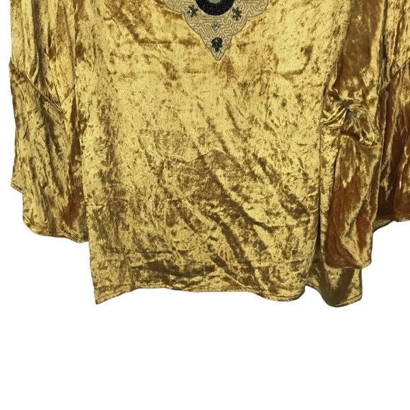 Seen Worn Kept Anthropologie Carina Velvet Embroidered Blouse NWT Size 1X - Picture 5 of 12
